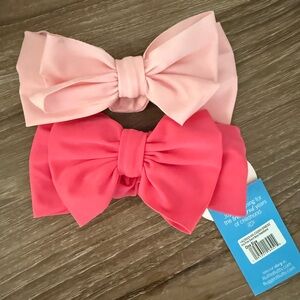 Ruffle Butts Pink and Coral Hair Bow Duo